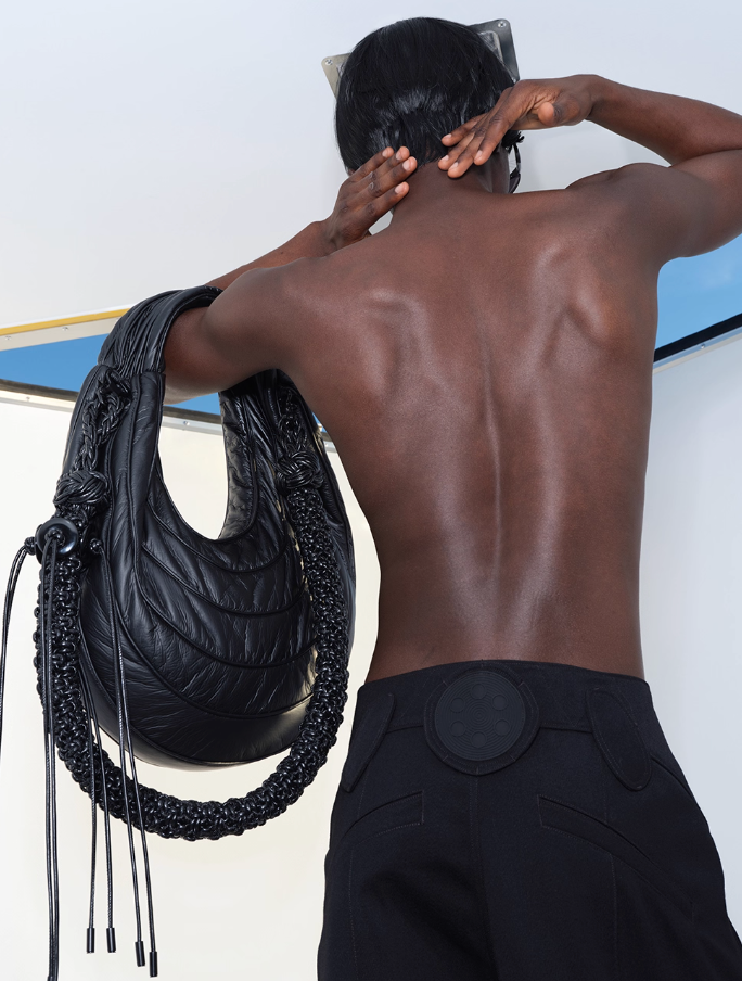 NUTEMPEROR Quip Project 008 detachable hand-woven shoulder crossbody black bag
