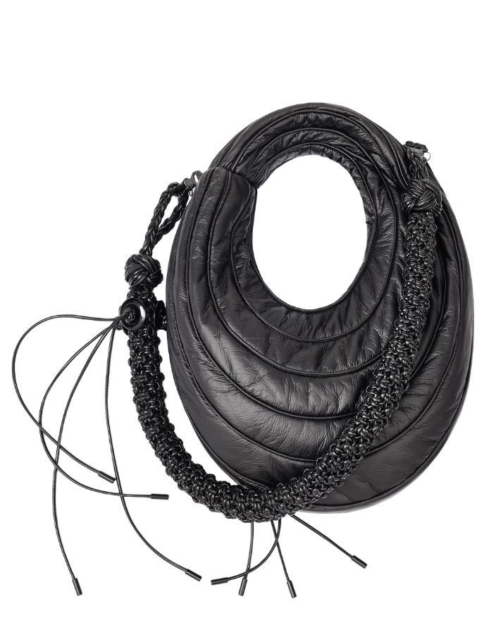 NUTEMPEROR Quip Project 008 detachable hand-woven shoulder crossbody black bag