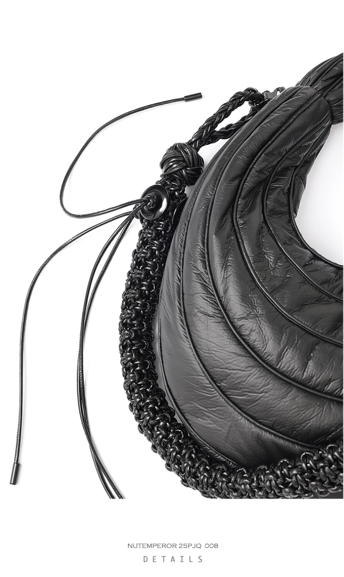 NUTEMPEROR Quip Project 008 detachable hand-woven shoulder crossbody black bag