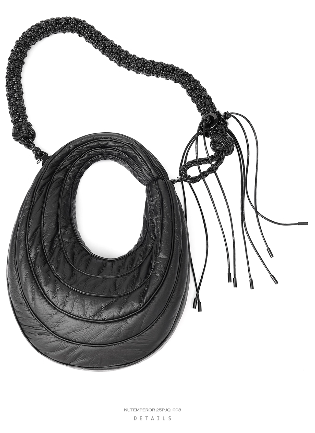 NUTEMPEROR Quip Project 008 detachable hand-woven shoulder crossbody black bag