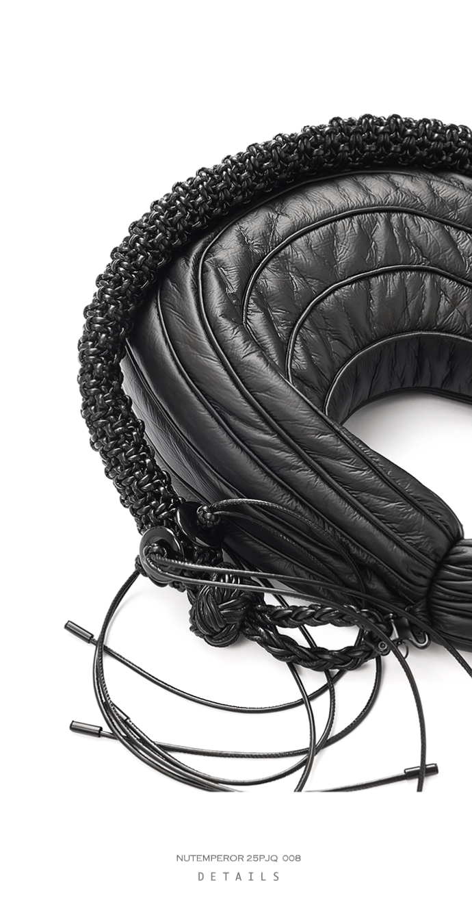 NUTEMPEROR Quip Project 008 detachable hand-woven shoulder crossbody black bag