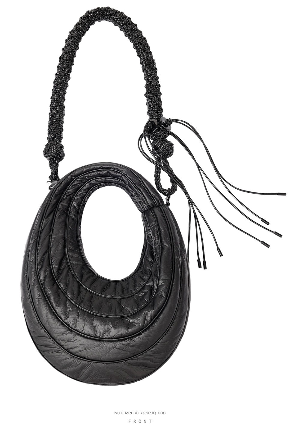NUTEMPEROR Quip Project 008 detachable hand-woven shoulder crossbody black bag