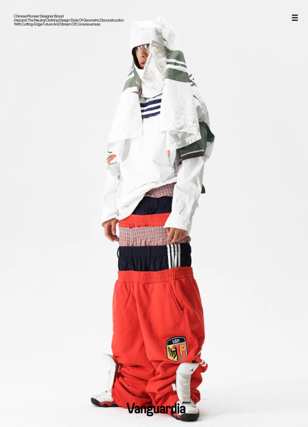 Vanguardia  Triple Waistline Paneling Sagging Cotton Sweatpants