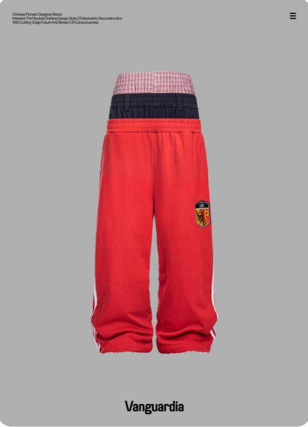 Vanguardia  Triple Waistline Paneling Sagging Cotton Sweatpants