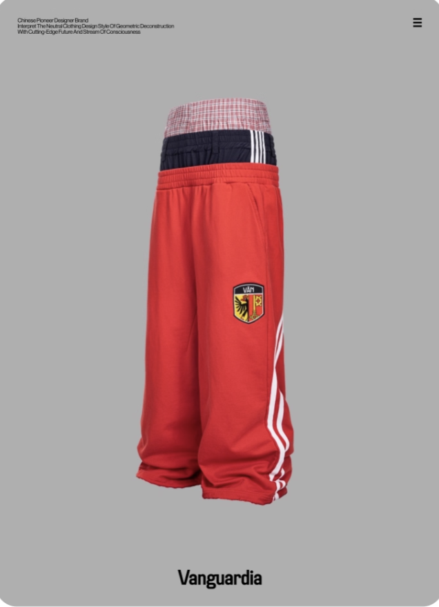 Vanguardia  Triple Waistline Paneling Sagging Cotton Sweatpants