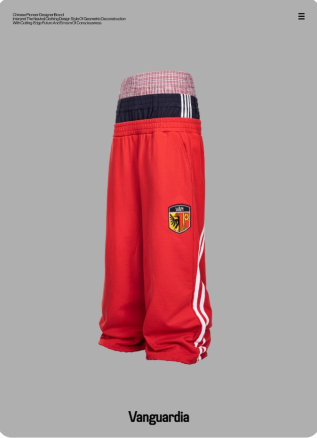 Vanguardia  Triple Waistline Paneling Sagging Cotton Sweatpants