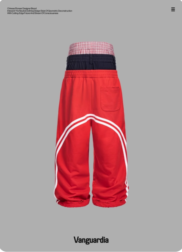 Vanguardia  Triple Waistline Paneling Sagging Cotton Sweatpants