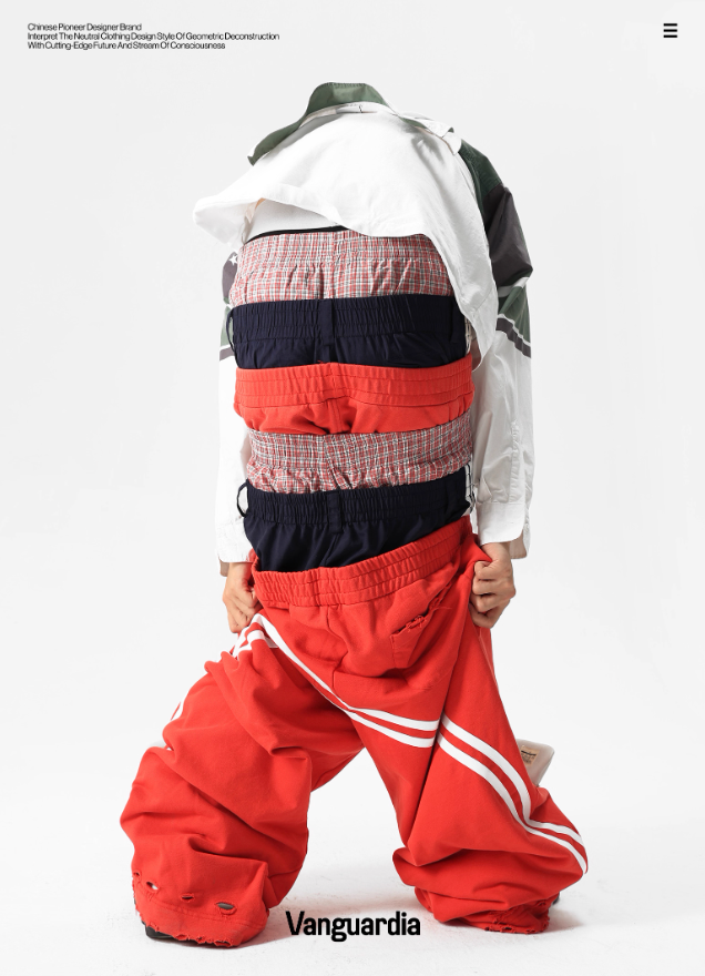Vanguardia  Triple Waistline Paneling Sagging Cotton Sweatpants