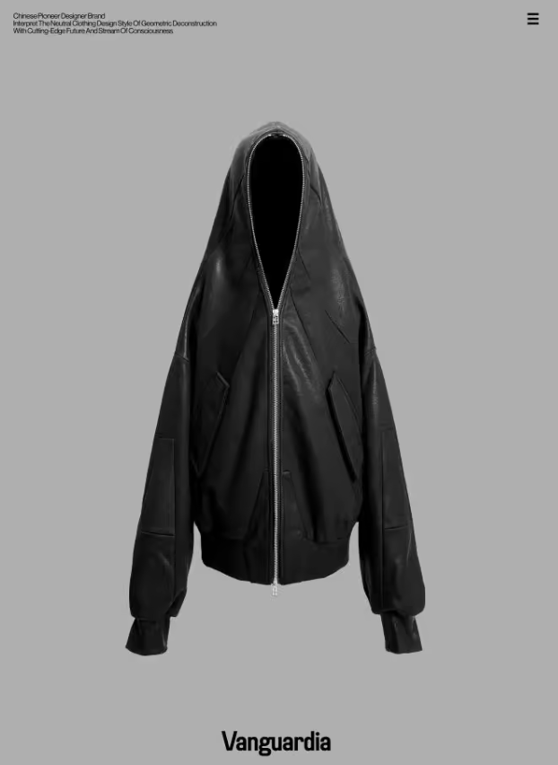 Vanguardia black loose short wide hooded cotton jacket