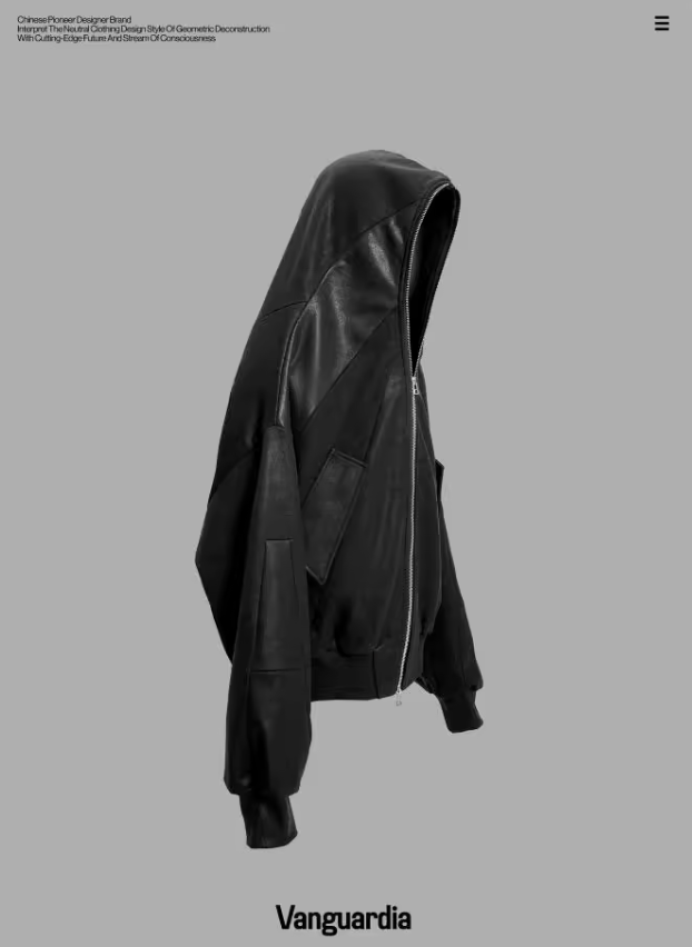 Vanguardia black loose short wide hooded cotton jacket