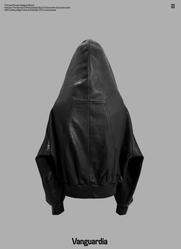 Vanguardia black loose short wide hooded cotton jacket