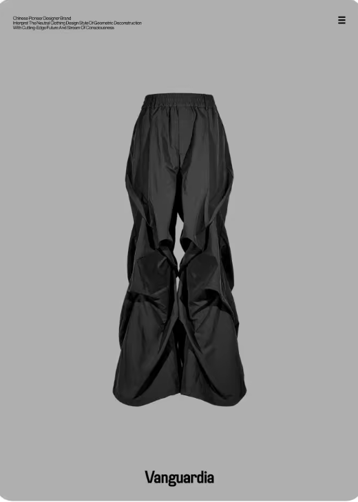 Vanguardia black multi-pocket loose nylon camo pants