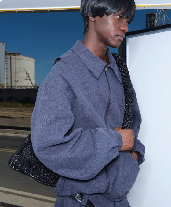 NUTEMPEROR Quip Project 008 detachable hand-woven shoulder crossbody black bag