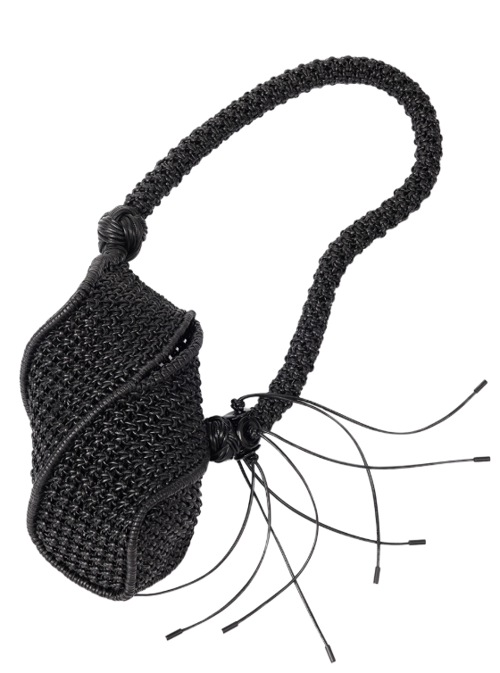NUTEMPEROR Quip Project 008 detachable hand-woven shoulder crossbody black bag