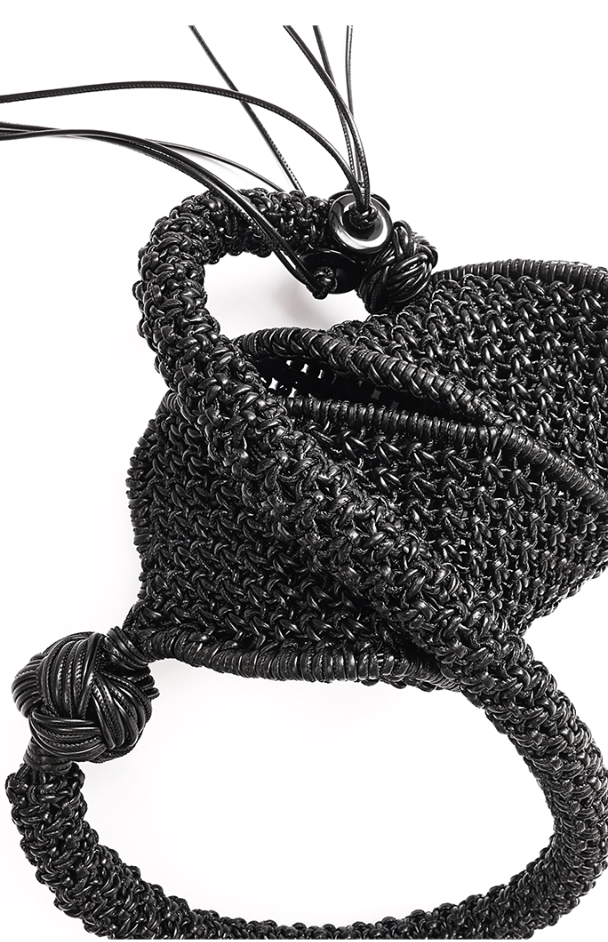 NUTEMPEROR Quip Project 008 detachable hand-woven shoulder crossbody black bag