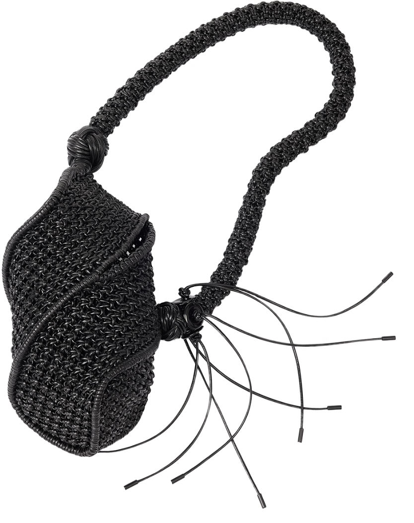 NUTEMPEROR Quip Project 008 detachable hand-woven shoulder crossbody black bag