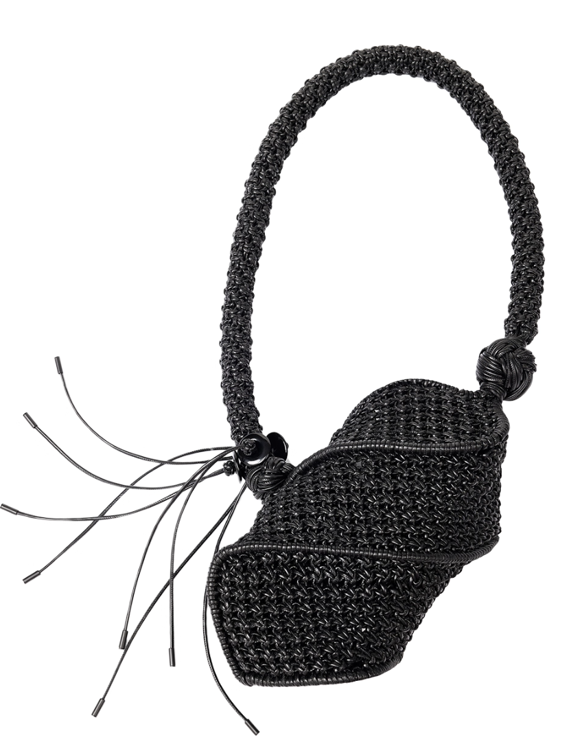 NUTEMPEROR Quip Project 008 detachable hand-woven shoulder crossbody black bag