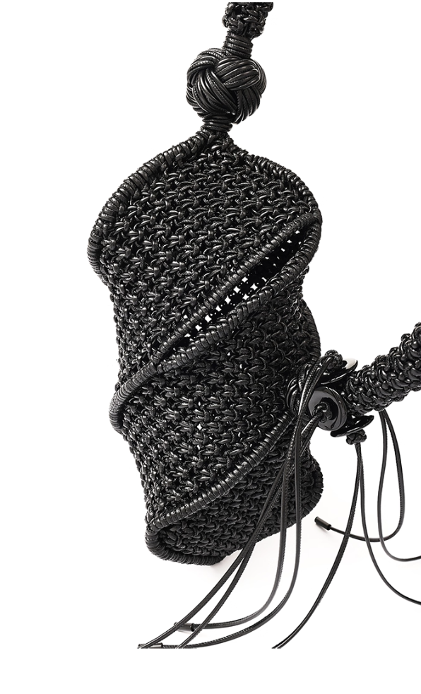 NUTEMPEROR Quip Project 008 detachable hand-woven shoulder crossbody black bag