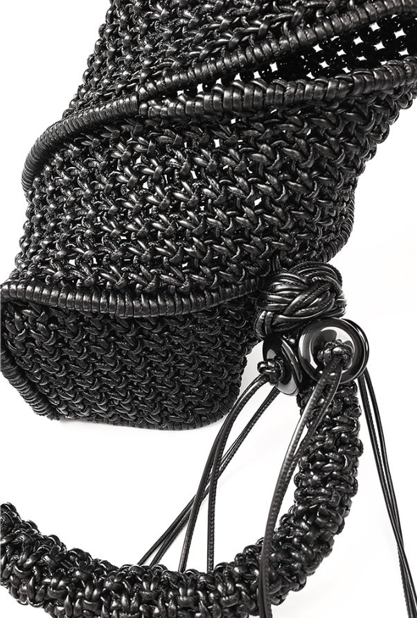 NUTEMPEROR Quip Project 008 detachable hand-woven shoulder crossbody black bag