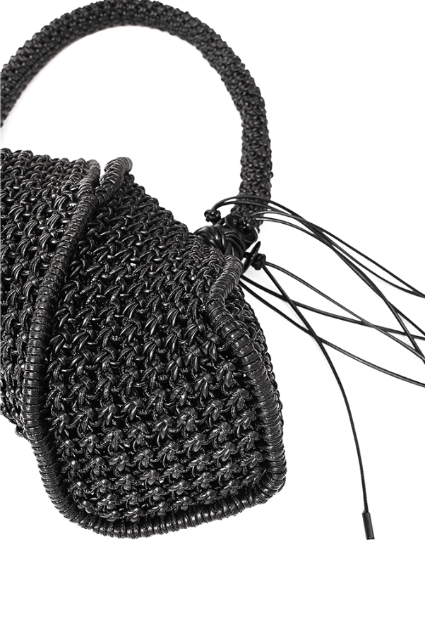 NUTEMPEROR Quip Project 008 detachable hand-woven shoulder crossbody black bag