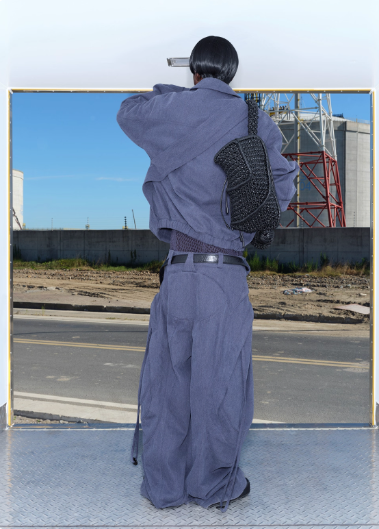 Vanguardia Triple Waistline Paneling Sagging Cotton Sweatpants