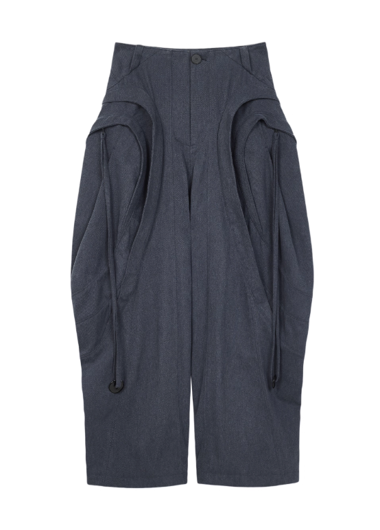 Vanguardia Triple Waistline Paneling Sagging Cotton Sweatpants