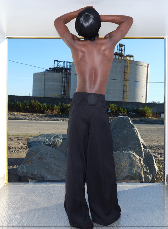 Vanguardia Triple Waistline Paneling Sagging Cotton Sweatpants