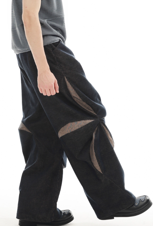 Vanguardia Triple Waistline Paneling Sagging Cotton Sweatpants