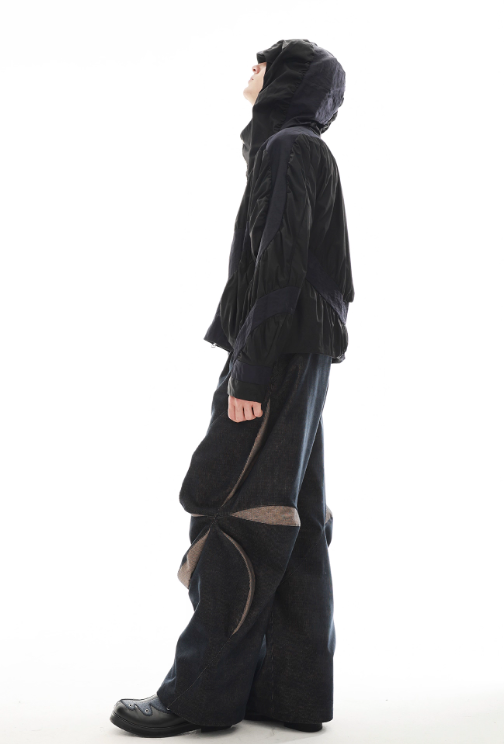 Vanguardia Triple Waistline Paneling Sagging Cotton Sweatpants