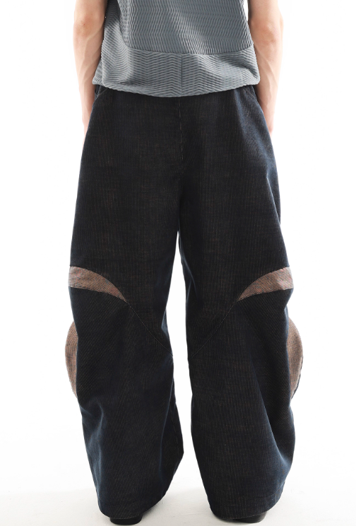 Vanguardia Triple Waistline Paneling Sagging Cotton Sweatpants