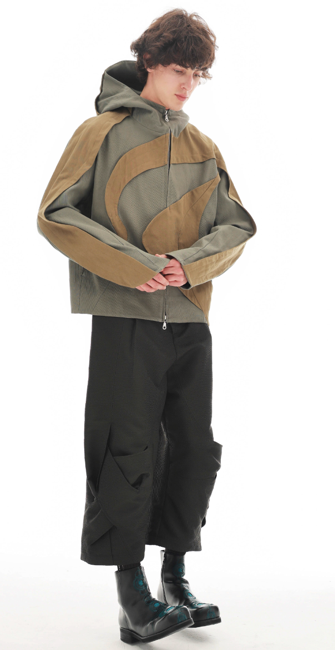 Vanguardia Triple Waistline Paneling Sagging Cotton Sweatpants