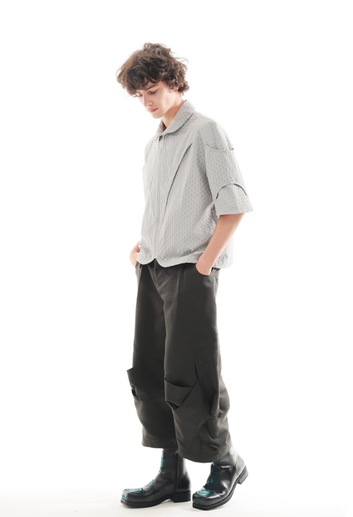 Vanguardia Triple Waistline Paneling Sagging Cotton Sweatpants