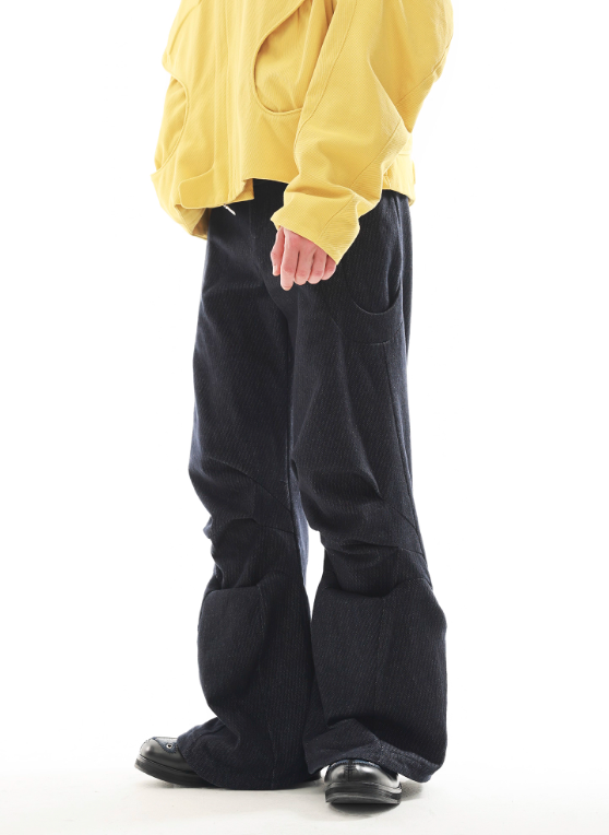 Vanguardia Triple Waistline Paneling Sagging Cotton Sweatpants