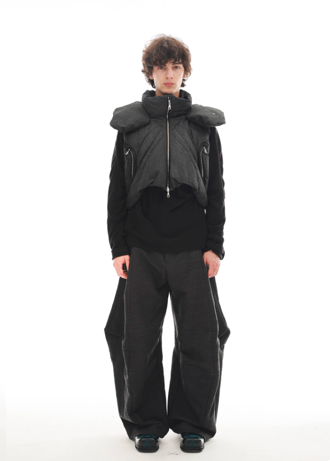Vanguardia Triple Waistline Paneling Sagging Cotton Sweatpants