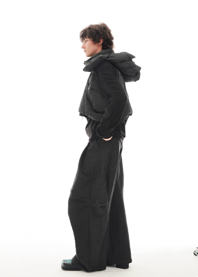 Vanguardia Triple Waistline Paneling Sagging Cotton Sweatpants