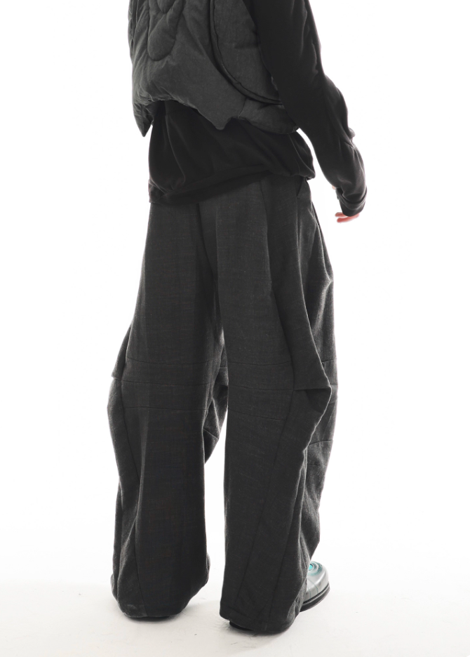 Vanguardia Triple Waistline Paneling Sagging Cotton Sweatpants