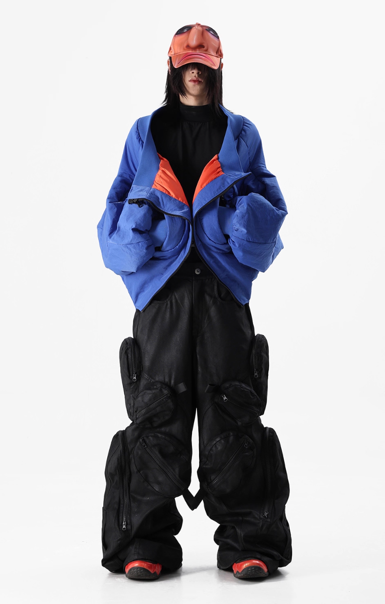 Vanguardia Triple Waistline Paneling Sagging Cotton Sweatpants
