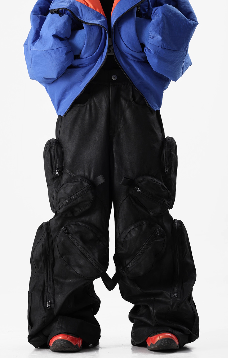 Vanguardia Triple Waistline Paneling Sagging Cotton Sweatpants