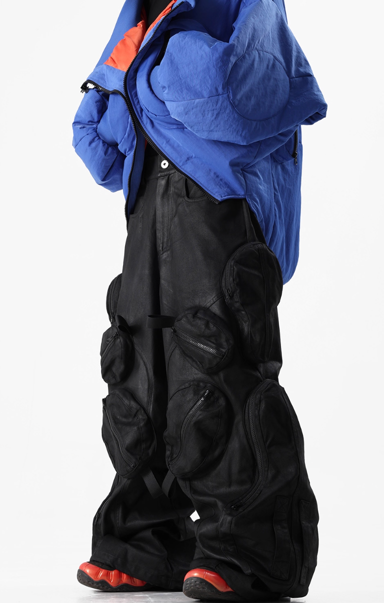 Vanguardia Triple Waistline Paneling Sagging Cotton Sweatpants