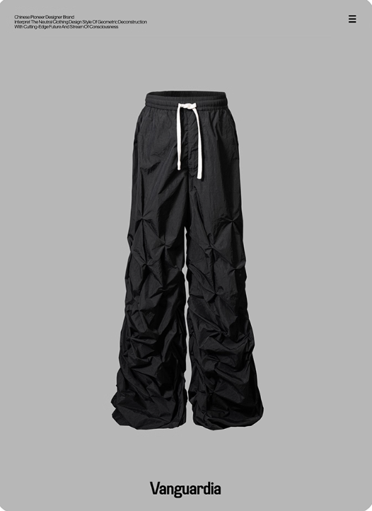 Vanguardia Triple Waistline Paneling Sagging Cotton Sweatpants