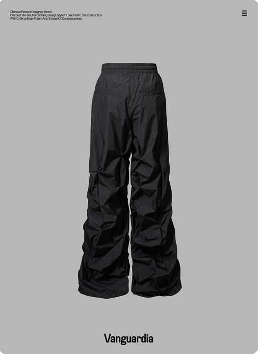 Vanguardia Triple Waistline Paneling Sagging Cotton Sweatpants