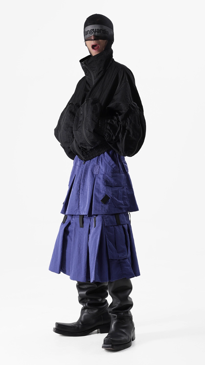 Vanguardia Nylon Short  Multi-pocket Jacket