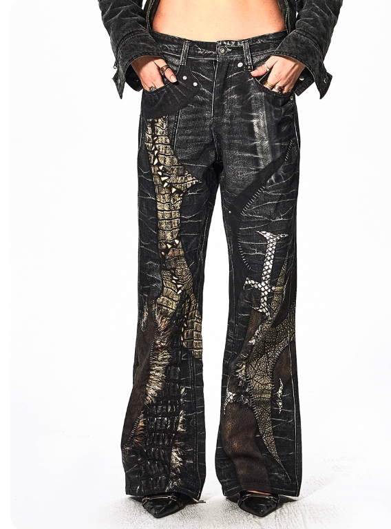 Vanguardia Triple Waistline Paneling Sagging Cotton Sweatpants