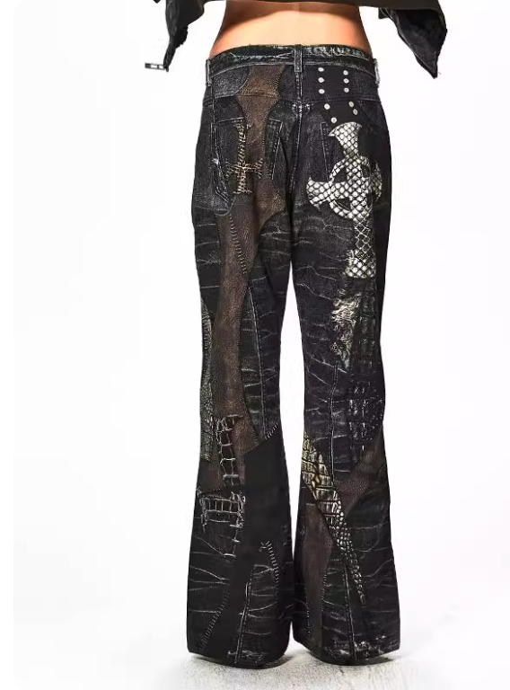 Vanguardia Triple Waistline Paneling Sagging Cotton Sweatpants