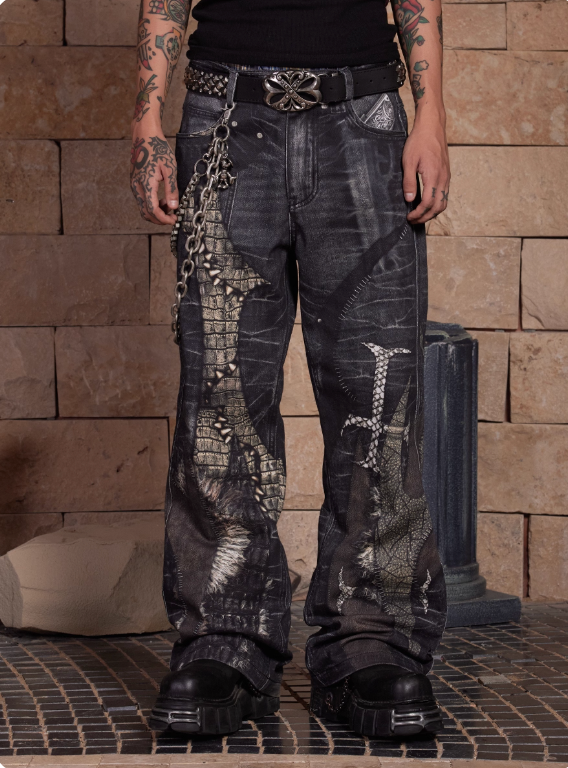 Vanguardia Triple Waistline Paneling Sagging Cotton Sweatpants