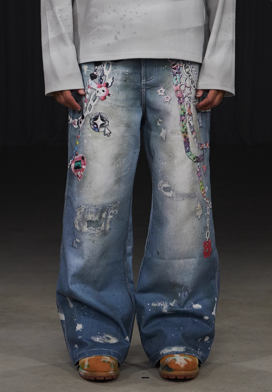 Vanguardia Triple Waistline Paneling Sagging Cotton Sweatpants
