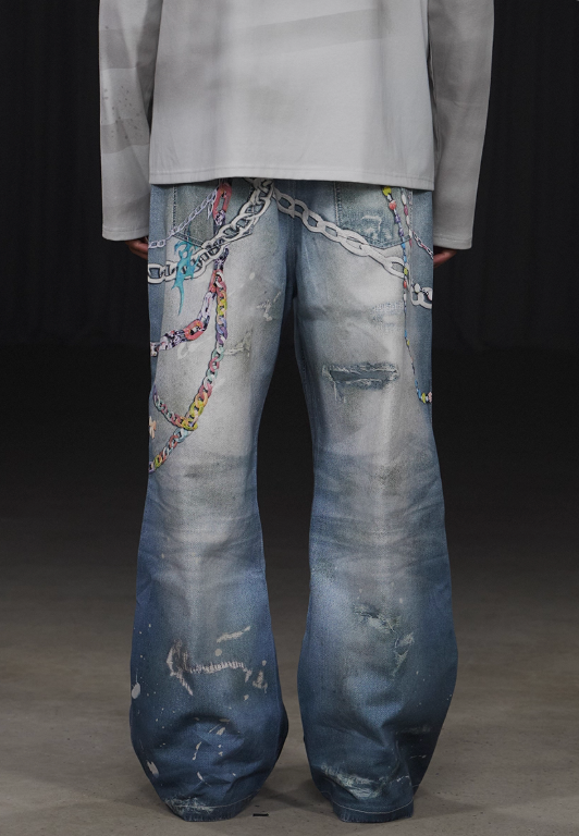 Vanguardia Triple Waistline Paneling Sagging Cotton Sweatpants