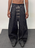 DND4DES raw denim baggy silhouette jeans