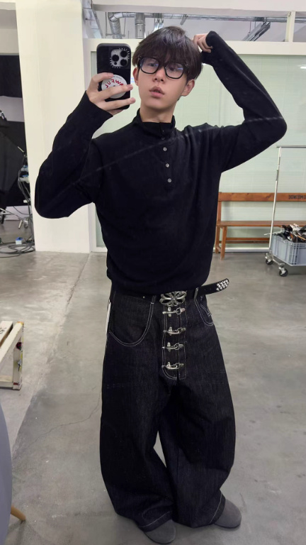 Vanguardia Triple Waistline Paneling Sagging Cotton Sweatpants