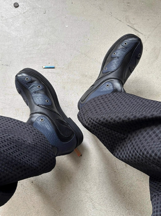 54A0×musaafeer Flowwing Patchwork Round Toe Boots